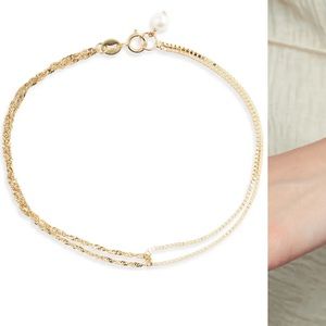 Poppy Finch Shimmer Cultured Pearl Double Chain Bracelet